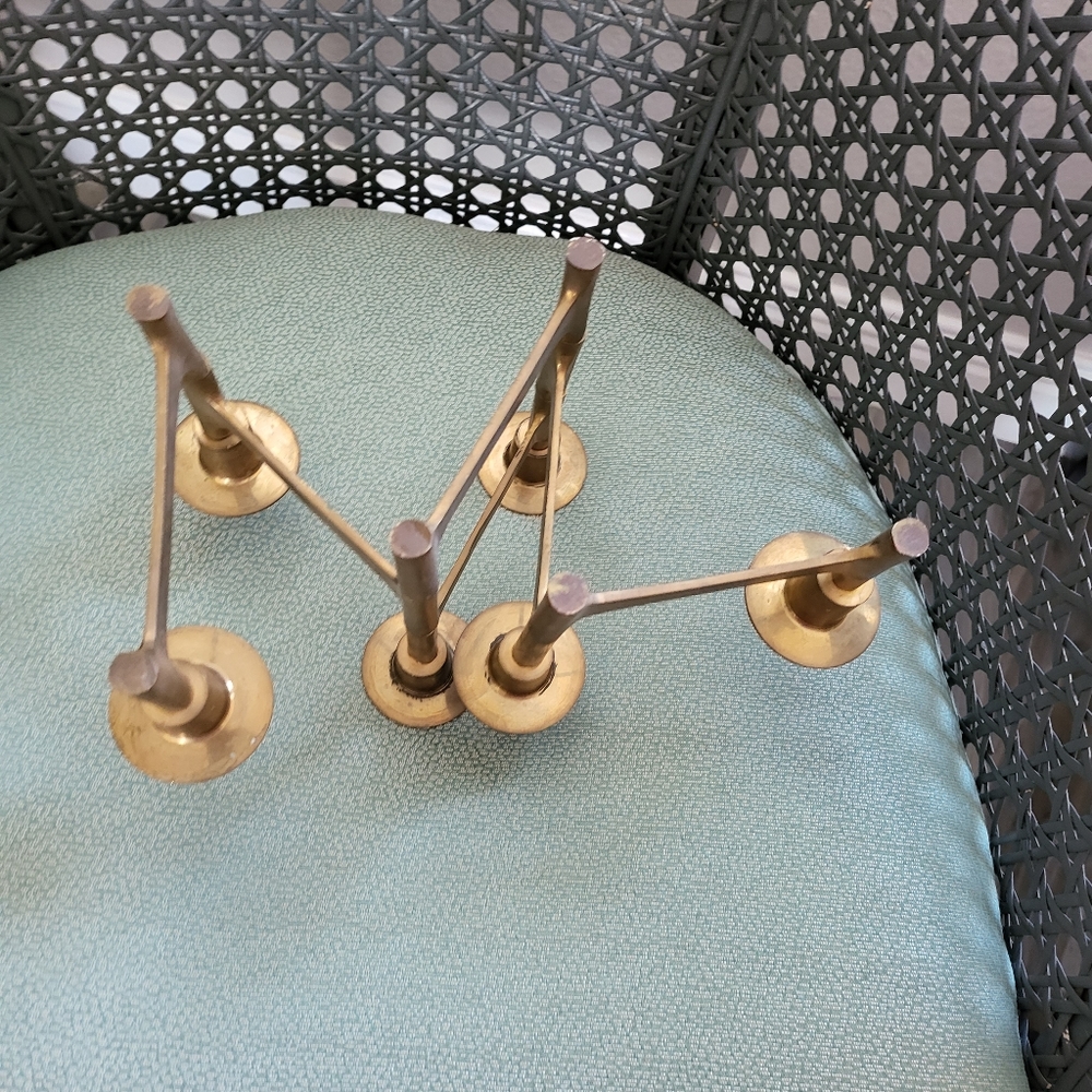 MID-CENTURY Modern Brass Articulating Danish Candle Holder - Picture 4 of 14